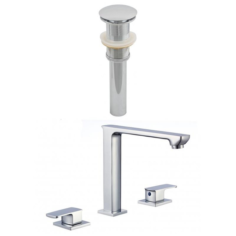 Best 3H8" Cupc Approved Brass Faucet Set In Chrome Color - Drain Incl.