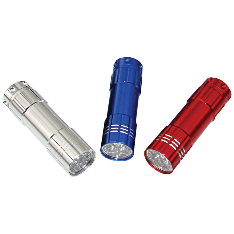 50-Lumen 9-Led Aluminum Flashlights, 3 Pack