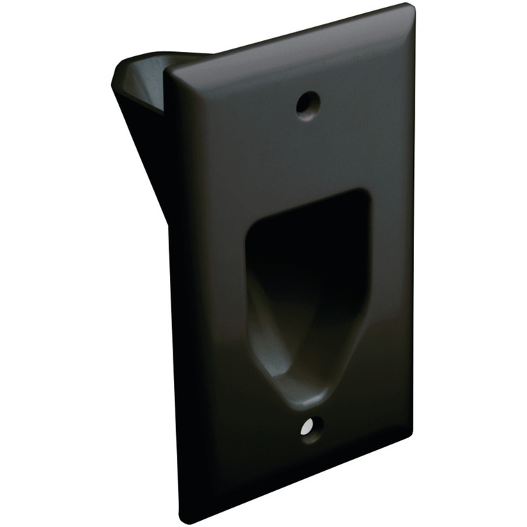 1-Gang Recessed Cable Plate (Black)