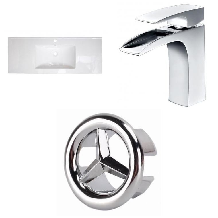 48" W 1 Hole Ceramic Top Set In White Color - Cupc Faucet Incl. AI-24482