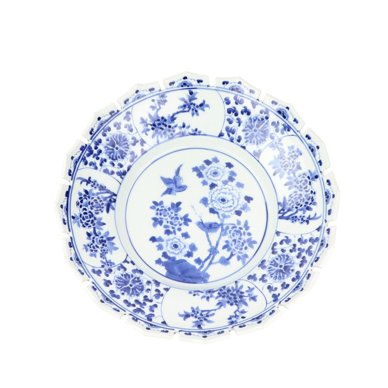 Blue And White Jagged Rim Peony Bowl 1183A By Legend Of Asia