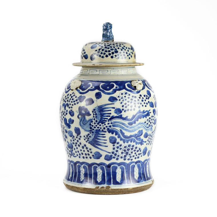 Vintage Temple Jar Phoenix Motif - Small 1218B-S By Legend Of Asia