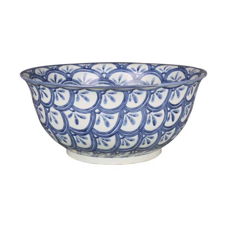 Blue & White Porcelain Bowl Sea Wave Motif 1262 By Legend Of Asia