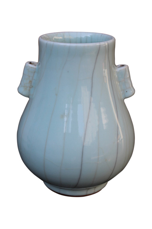 Crackle Celadon Double Ear Vase - S 1294 By Legend Of Asia