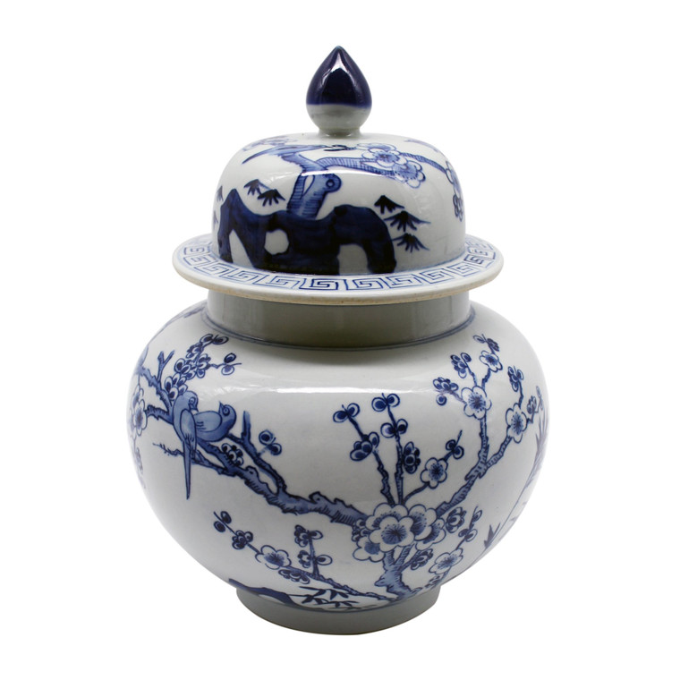 Blue & White Flower Bird Ginger Jar 1356 By Legend Of Asia