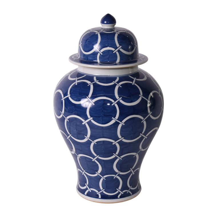 Indigo Blue Circle Temple Jar 1644 By Legend Of Asia