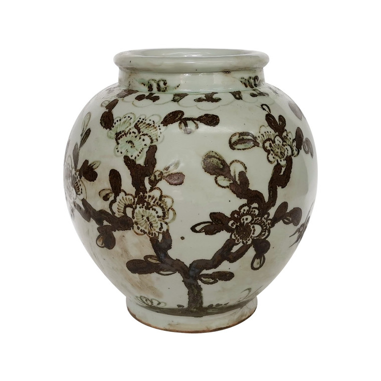 Rusty Brown Small Jar Plum Blossom 1700D By Legend Of Asia