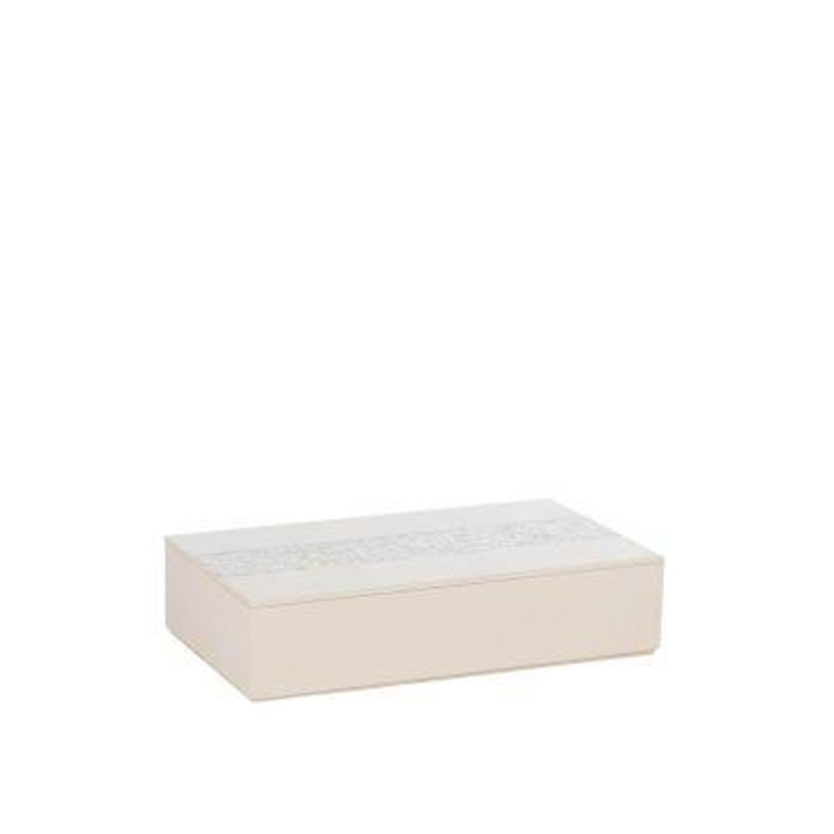 Decorative Box W/Lid Nair Mdf/ Vynil Cream W.30Xh.7Xde.17Cm 908946 By Legend Of Asia
