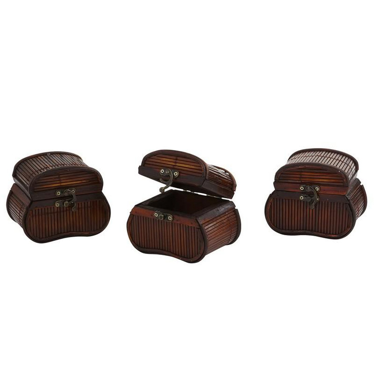 Bamboo Chests (Set Of 3) 0544-S3 By Nearly Natural