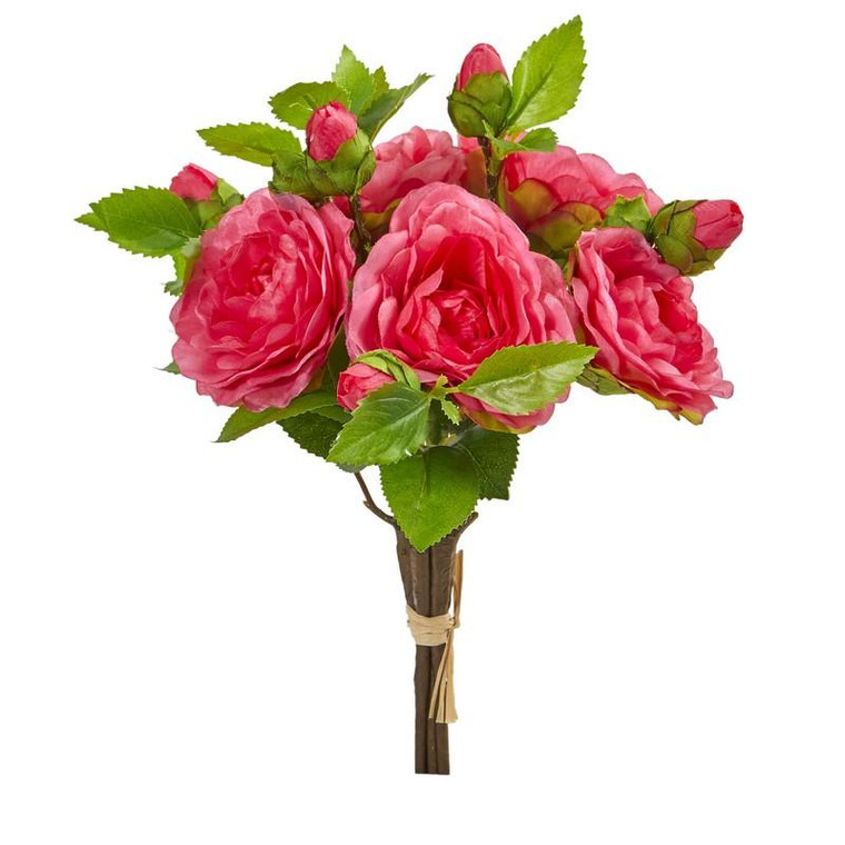 11" Camellia Artificial Flower Bouquet (Set Of 4) 2253-S4-PK By Nearly Natural