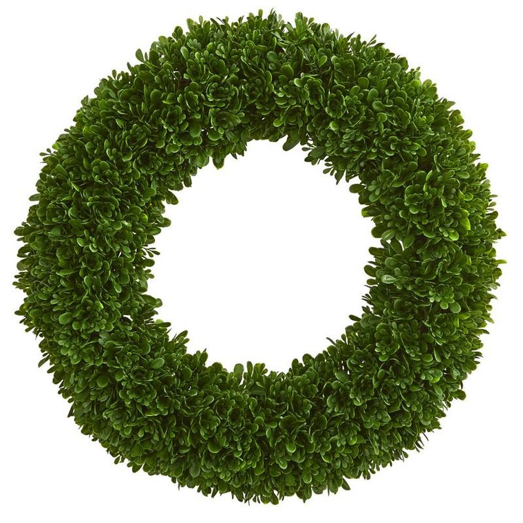 19.5" Tea Leaf Wreath Uv Resistant (Indoor / Outdoor) 4220 By Nearly Natural