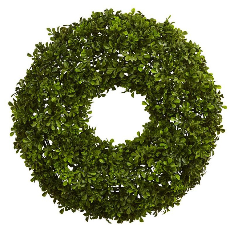 22" Boxwood Wreath 4554 By Nearly Natural
