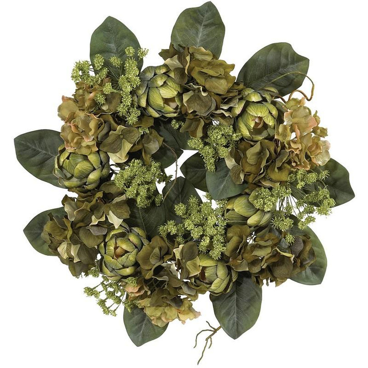 18" Artichoke Wreath 4628 By Nearly Natural