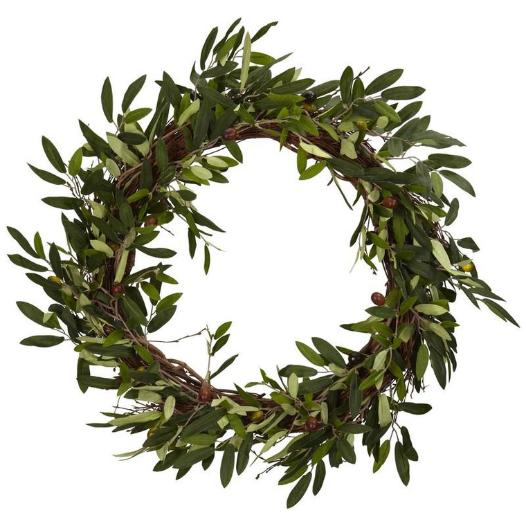 20" Olive Wreath 4773 By Nearly Natural