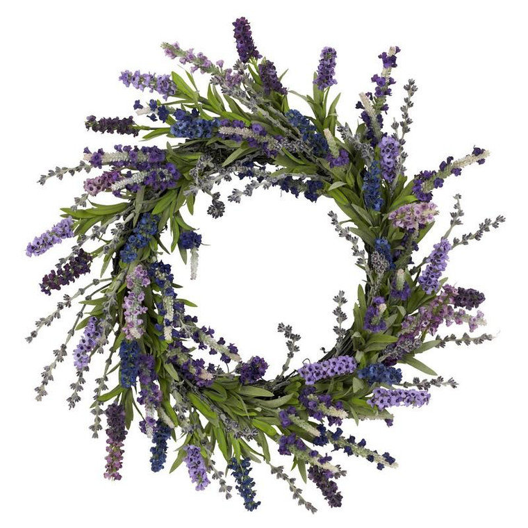 20" Lavender Wreath 4785 By Nearly Natural