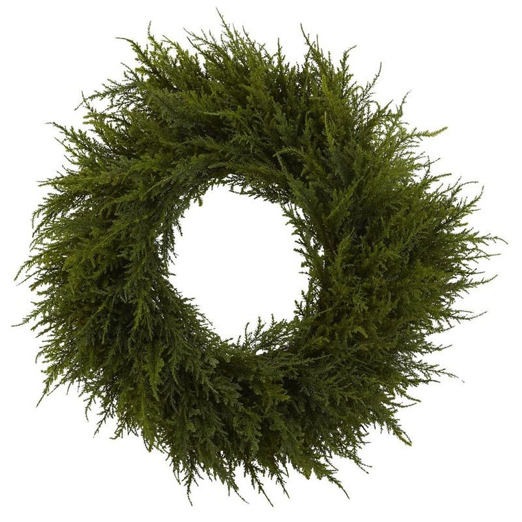 24" Cedar Wreath 4952 By Nearly Natural