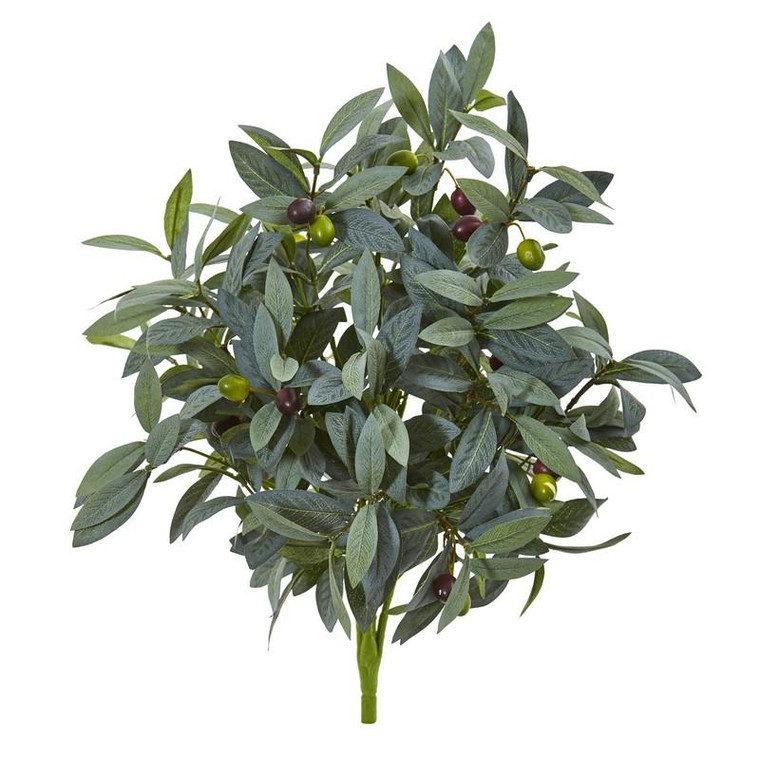 21" Olive Bush With Berries Artificial Plant (Set Of 3) 6202-S3 By Nearly Natural