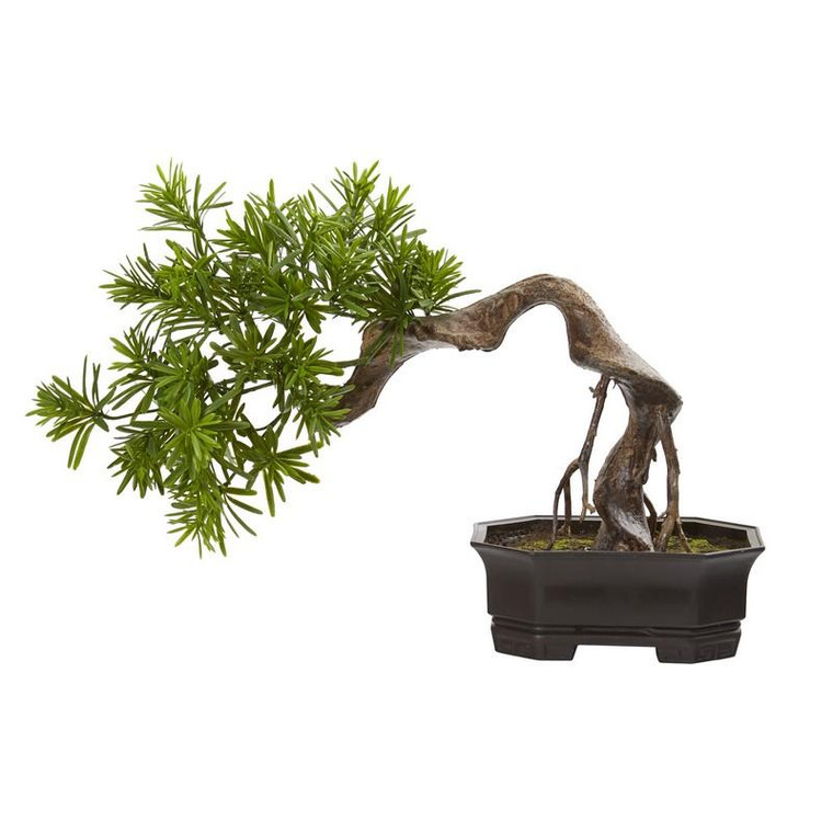 20" Bonsai Styled Podocarpus Artificial Plant 8323 By Nearly Natural