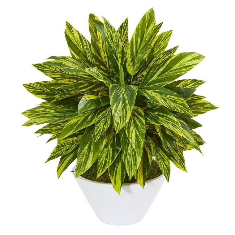 21" Tradescantia Artificial Plant In White Vase (Real Touch) 8399 By Nearly Natural