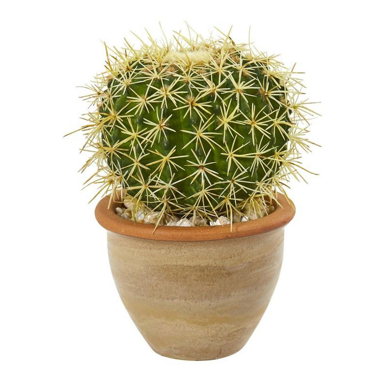 10" Cactus Artificial Plant In Decorative Ceramic Planter 8784 By Nearly Natural