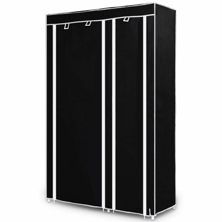 69" Portable Closet Storage Organizer Clothes Wardrobe-Black