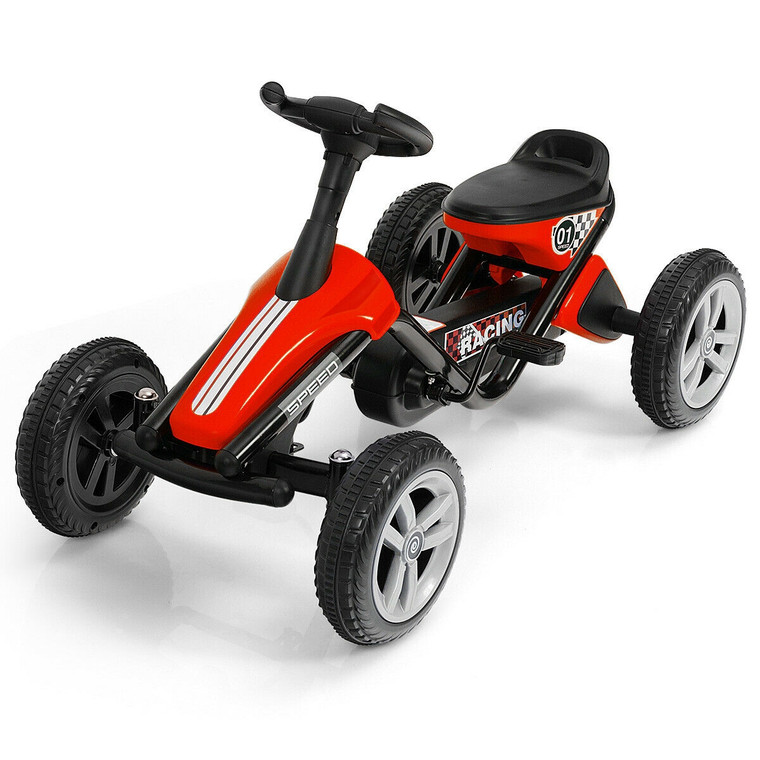 4 Wheel Pedal Powered Ride on Racer Car for Kids-Red