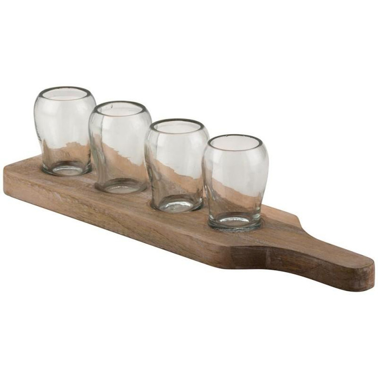 Telluride 5 Piece Condiment Tray With Shot Glasses (Pack Of 4) TELL-5CDMNTSHOT By 10 Strawberry Street