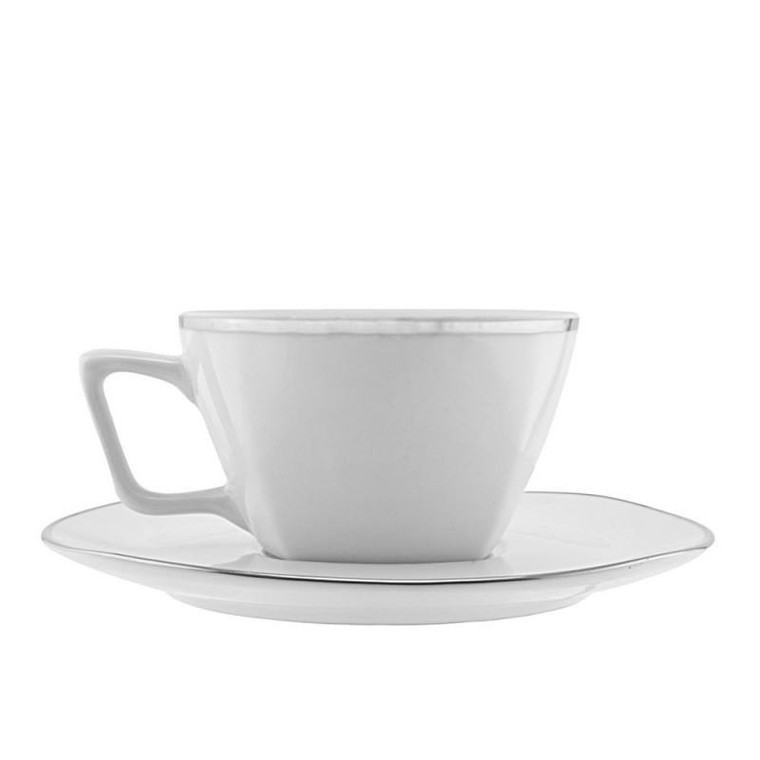 Lotus Silver Line Tea Cup/Saucer 6 Oz. (Pack Of 24) LOTUS-9SL By 10 Strawberry Street