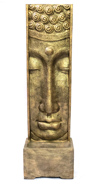 AFD 12015860 Long Face Buddha Fountain With Pump Glossy Gold Black