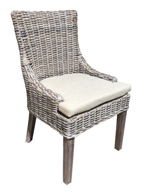AFD 12016071 Alfresco Dining Chair Kuba Grey Weave Savannah White Wash