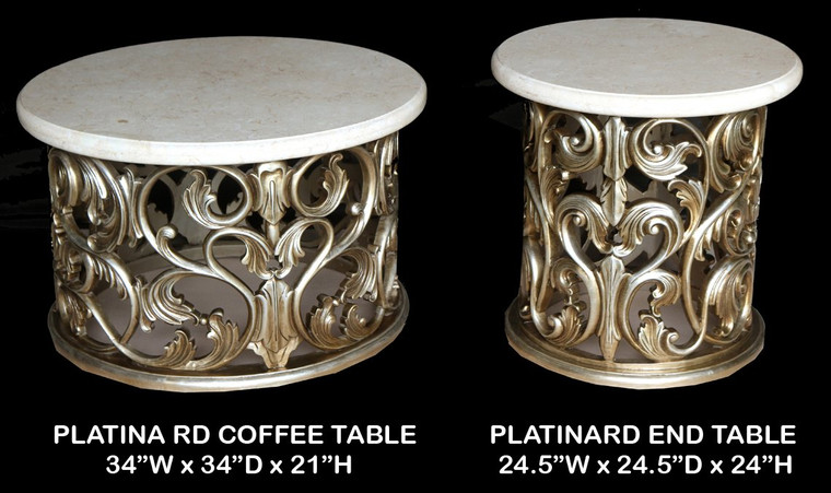 AFD 12016155 Platine Round Coffee Table Set Of 3 (Kit)