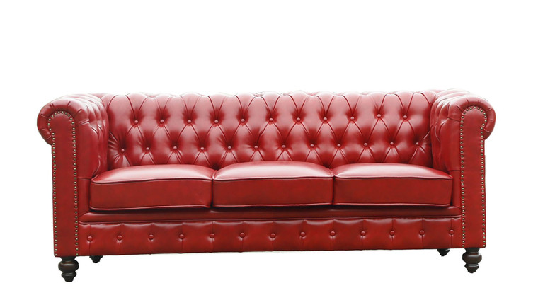 AFD 12014091 Classic Chesterfield Sofa Red