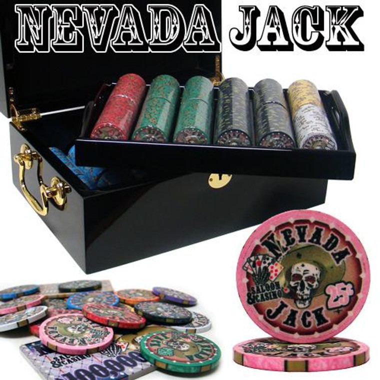 Custom Breakout - 500 Ct Nevada Jack Black Mahogany Chip Set CSNJ-500MC By Brybelly