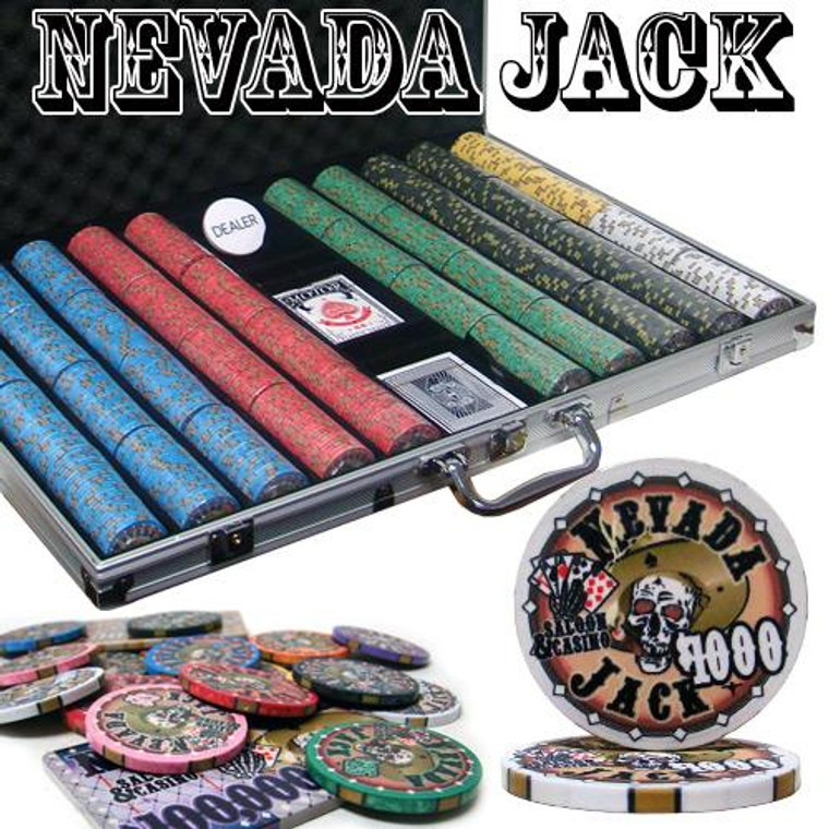 Pre-Packaged - 1000 Ct Nevada Jack 10 Gram Chip Set CSNJ-1000AL By Brybelly