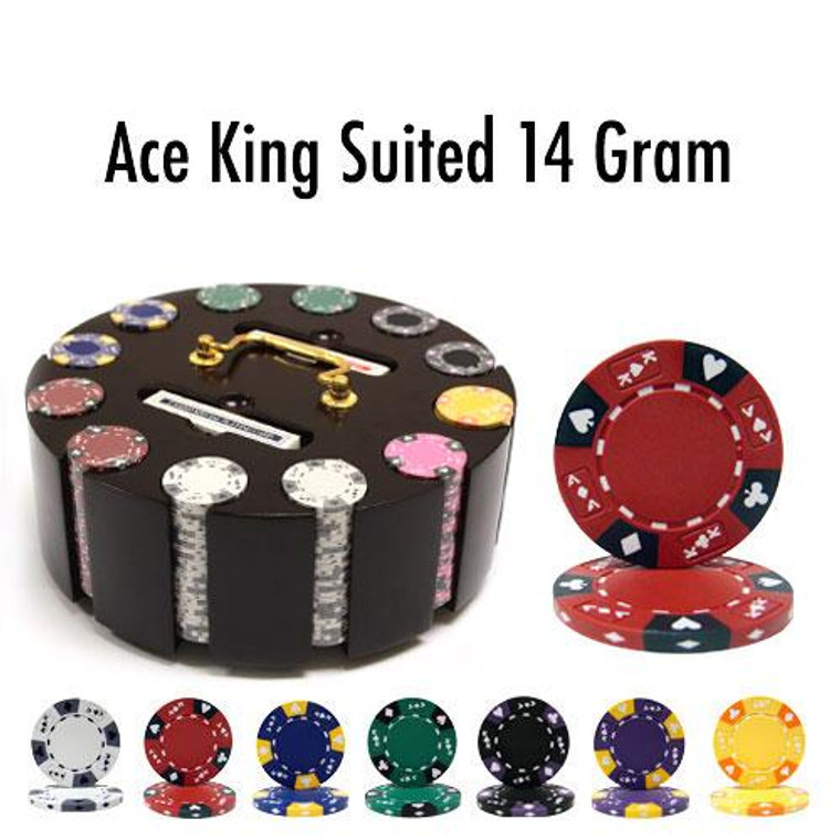 300 Ct - Pre-Packaged - Ace King Suited 14 G Wooden Carousel CSAK-300C By Brybelly