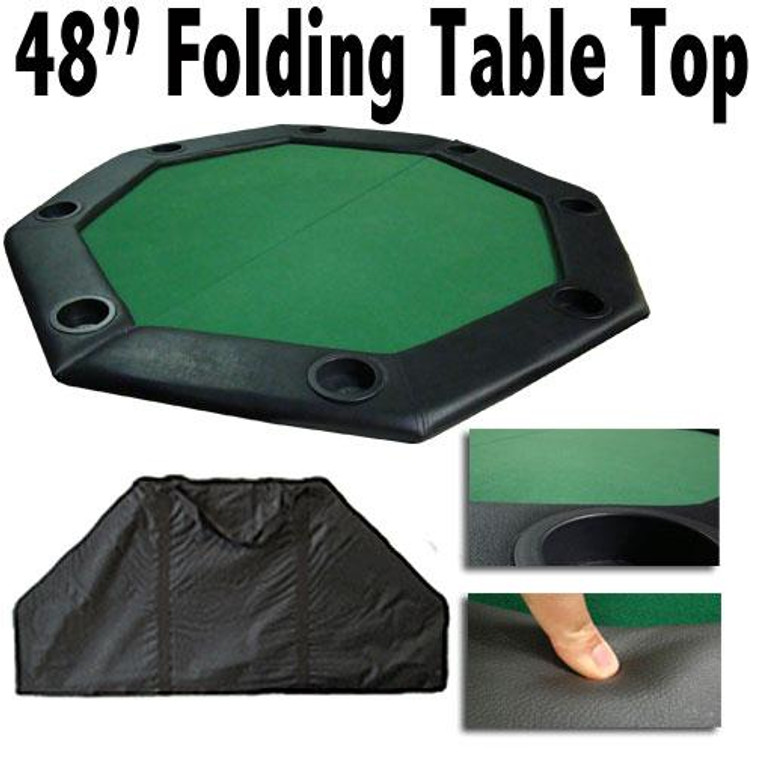 48" Green Felt Octagon Folding Table Top W/ Padded Rail GPTT-101 By Brybelly