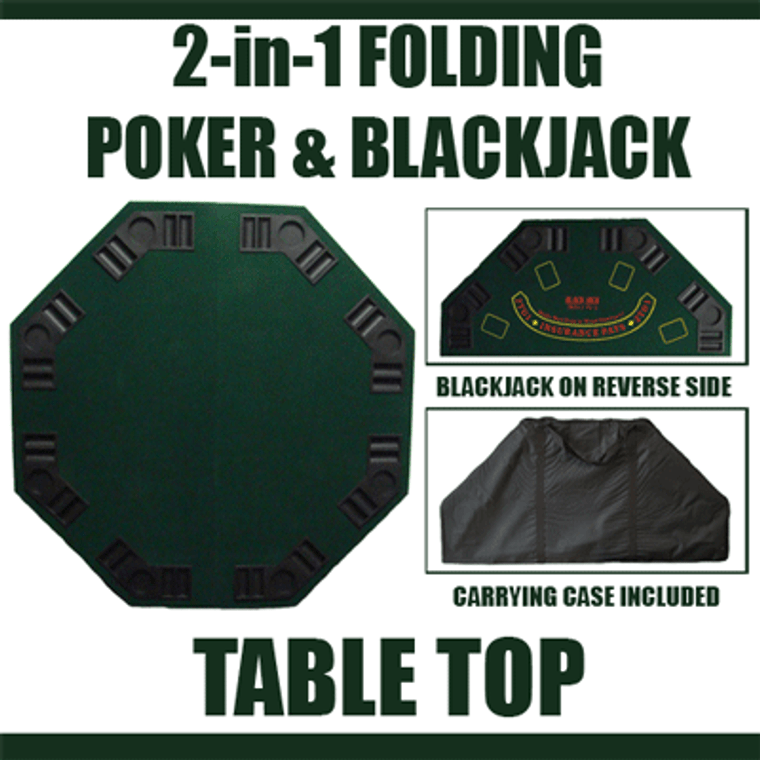 48" Green Octagon Folding Poker And Blackjack Table Top GPTT-001 By Brybelly