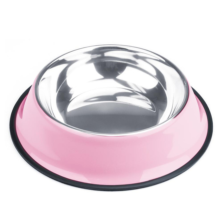 40Oz. Pink Stainless Steel Dog Bowl ABWL-205 By Brybelly