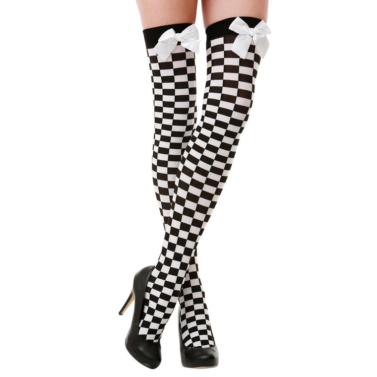 Checkered Thigh High Costume Tights MCOS-312 By Brybelly