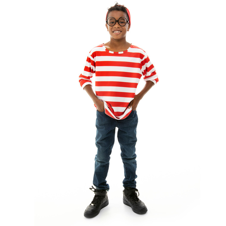 Where'S Wally Halloween Costume - Child'S Cosplay Outfit, L MACC-013 By Brybelly