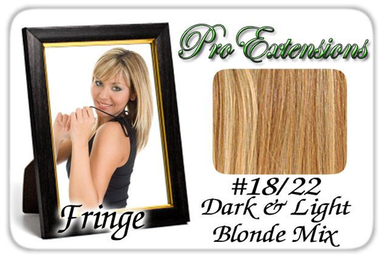 #18/22 Dark Blonde W/ Highlights Pro Fringe Clip In Bangs PRFR-1822 By Brybelly