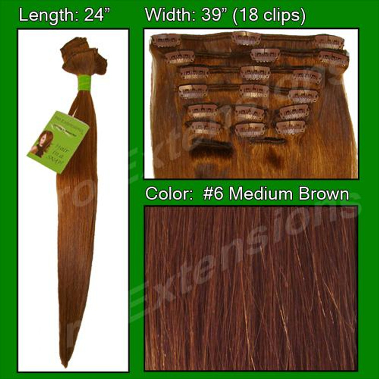 #6 Medium Brown - 24 Inch Remy PRRM-24-6 By Brybelly