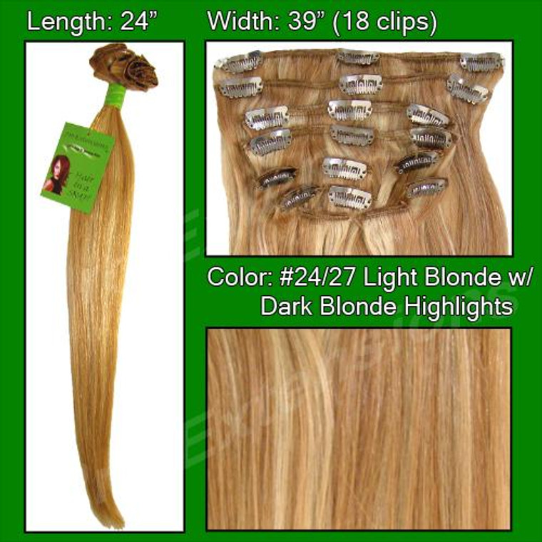 #24/27 Light Blonde W/ Dark Blonde Highlights - 24 Inch Remy PRRM-24-2427 By Brybelly