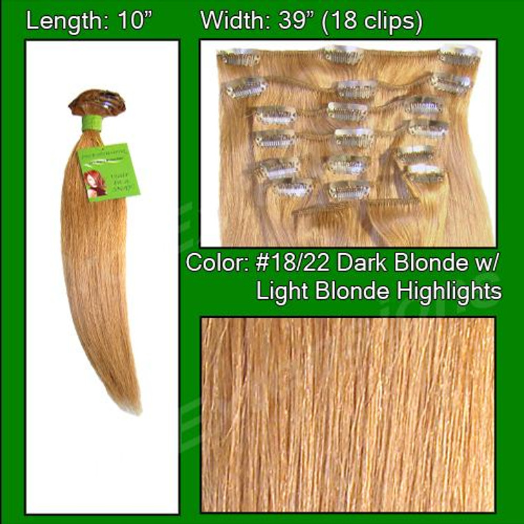 #18/22 Dark Blonde W/ Light Highlights - 10 Inch PRST-10-1822 By Brybelly
