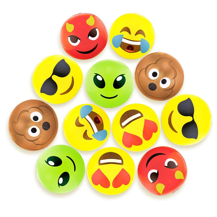 12" Emoji Beach Bums, 12-Pack SBEA-107 By Brybelly