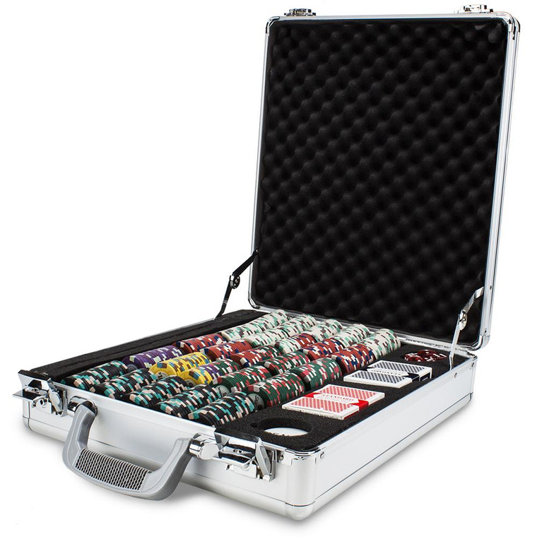 500Ct Poker Knights Chip Set In Claysmith Aluminum Case CPPK-500CG By Brybelly