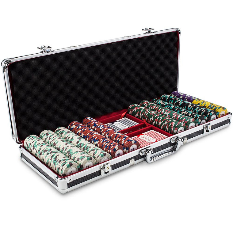 500Ct Claysmith Gaming Poker Knights Chip Set In Black Alum CPPK-500B By Brybelly