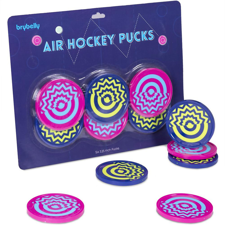 Six-Pack Vivid Air Hockey Pucks, 3.25'' GAIR-112 By Brybelly