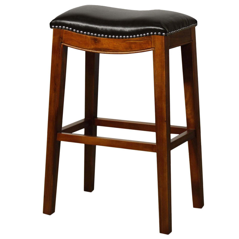 Elmo Bonded Leather Bar Stool 358631B-23 By New Pacific Direct