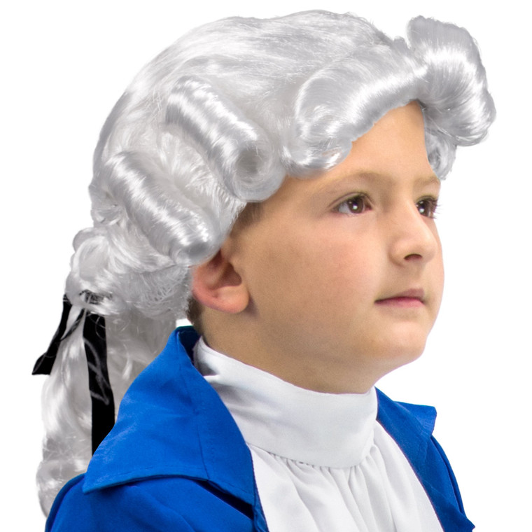 Colonial Powdered Wig, Child Size MPHT-013 By Brybelly